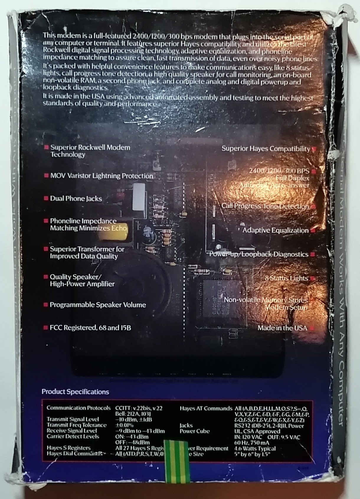 Rockwell 2400 Baud Modem C1901 (1989) + Lemmings Sticker